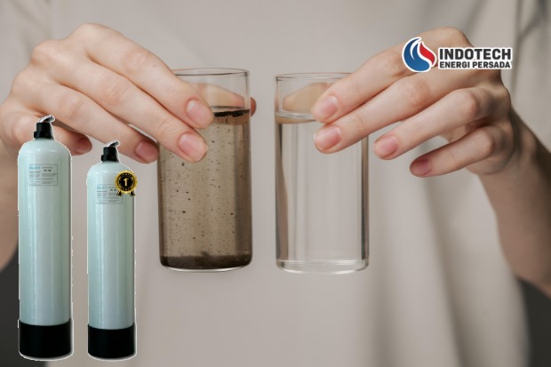 Sistem filter air bersih dan sehat membantu menjaga kualitas air tetap jernih.